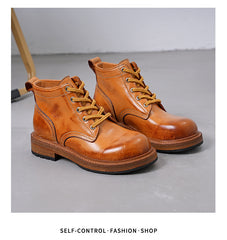 Botas de moda de tacón plano con cremallera lateral