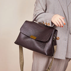 Vintage Schultertasche aus pflanzlich gegerbtem Leder