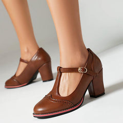 Chunky High Heel Mary Jane Shoes