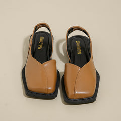 Flat-Bottomed Square-Toed Mary Zhen Sandals
