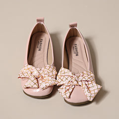 Bow-Tied Mary Jane Small Leather Shoes