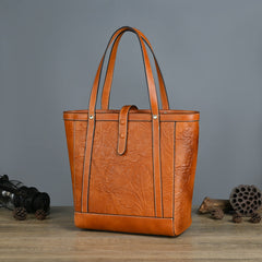 Vintage Vegetable Tanned Leather Women Handbas 9006