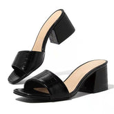 Sheepskin Mid Heel Summer Slippers