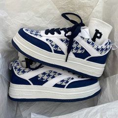 Zapatillas con diseño de cuadros de pata de gallo