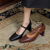 Retro Thick-Heeled One-Strap Mary Jane Shoes