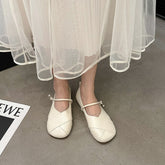 Mary Jane Pearl Soft-Soled Leather Shoes