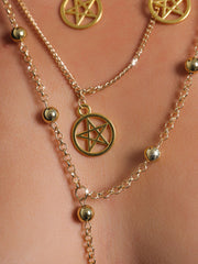 Five-Pointed Star Multi-Layer Necklace Metal Chain