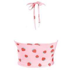 Top halter Strawberry Fields