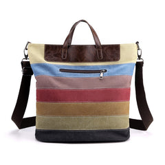 Rainbow Striped Design Canvas Tote Bag