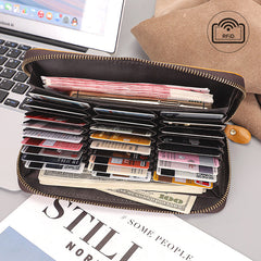 Carteras largas de cuero de diseño simple