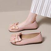 Bow-Tied Mary Jane Small Leather Shoes