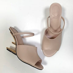 Sandalias de tacón alto de cuero