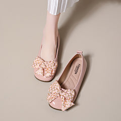 Bow-Tied Mary Jane Small Leather Shoes