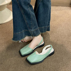 Flat-Bottomed Square-Toed Mary Zhen Sandals