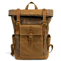 Vintage Herren Leder Canvas Rucksack