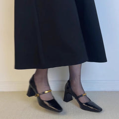 Retro Thick-Heeled One-Strap Mary Jane Shoes
