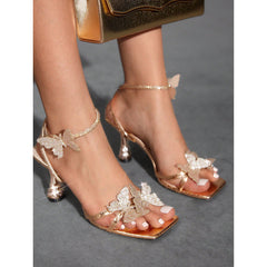 Open Toe Bow Stiletto High Heel Sandals