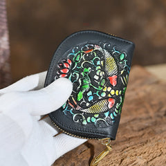 Portemonnaie aus Leder im Vintage-Stil mit Tierprägung