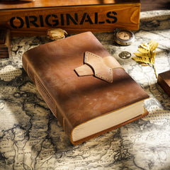 Handgemachtes A5-Notizbuch aus Leder im Vintage-Stil