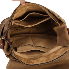 Bolso de negocios de lona y cuero retro