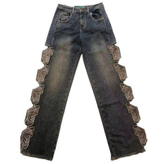 Grunge Ästhetische Schmetterling Cut-Out Jeans