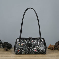 Vintage Handgemachte Schultertasche aus Rindsleder