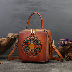 Vintage Cowhide Leather Small Handbags