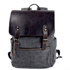 Vintage Kusual Reise-Laptop aus Leder und Canvas