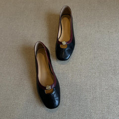 Camellia Retro Round Toe Chanel Style Shoes