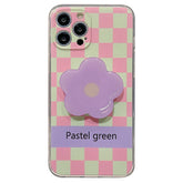 Pastel Flower Checker Case For IPhone