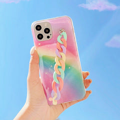 Pastel Rainbow Chain Case For IPhone