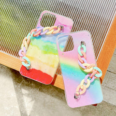 Pastel Rainbow Chain Case For IPhone