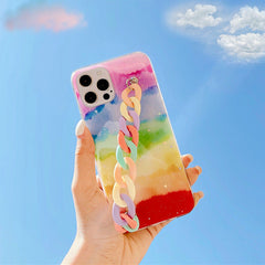 Pastel Rainbow Chain Case For IPhone