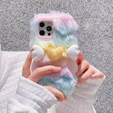 Pastel Rainbow Fuzzy Case For IPhone