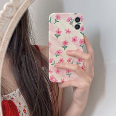 Pink Floral Case For IPhone