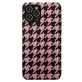 Pink Houndstooth Print Case For IPhone