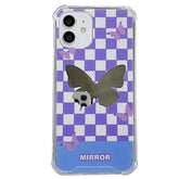 Plaid Butterfly Mirror Case For IPhone