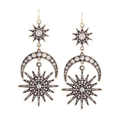 Strahlende Sonne-Mond-Ohrringe