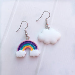 Pendientes Arcoíris y Nubes