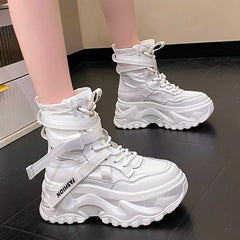 Botines de plataforma con cordones para moto