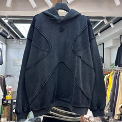 Solid High Street Patchwork Hoodie