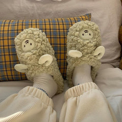 Winter Indoor Sheep Slippers for Women