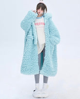 Junior's Warm Fluffy Long Hoodies for Women