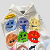 American Retro Smiley Hoodie Y2k E-Girl for Women