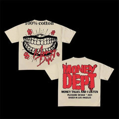 Camiseta fina con estampado gráfico del Departamento de Paz para mujer