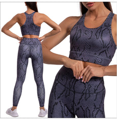 Leopard Print Fitness Yoga Set for Women