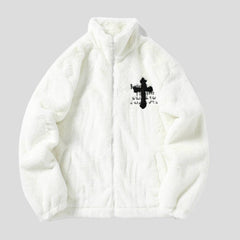 Unisex Fur Zip-up Streetwear Jacket