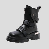 Botines de plataforma gruesa con detalle de hebilla de cinturón moderno