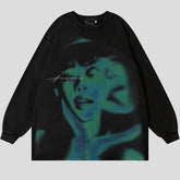 Men Long Sleeve Ripped Harajuku Sweatshirt