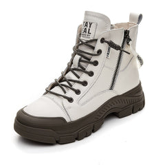 Leather Zip Ankle Booties for Women